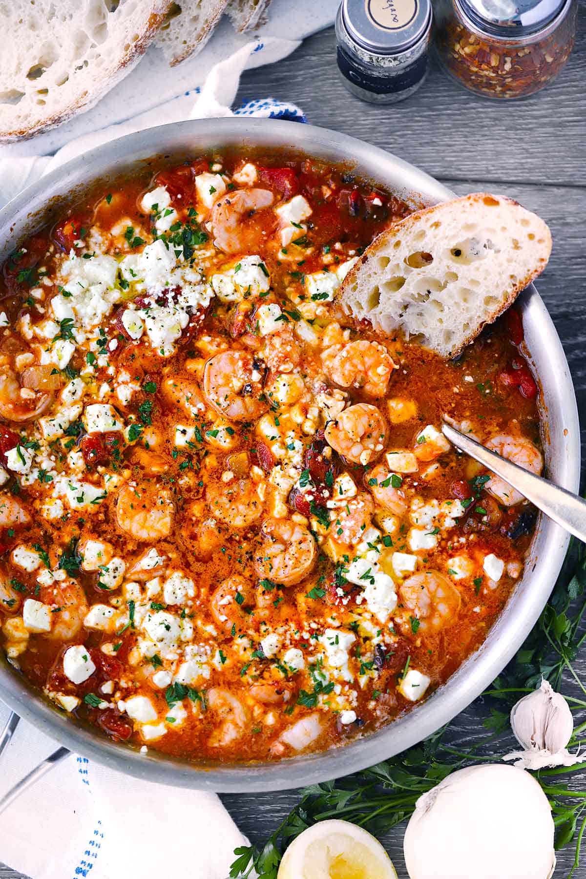 Greek Shrimp With Tomatoes And Feta