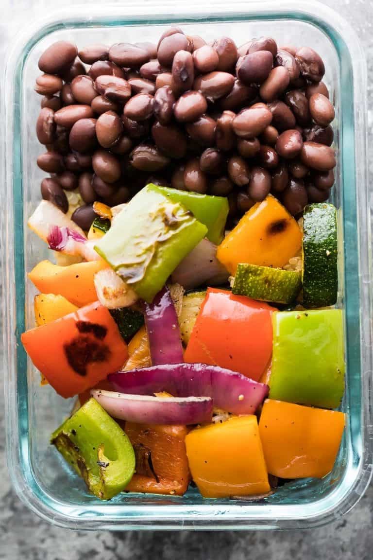 Grilled Veggie & Black Bean Meal Prep Bowls