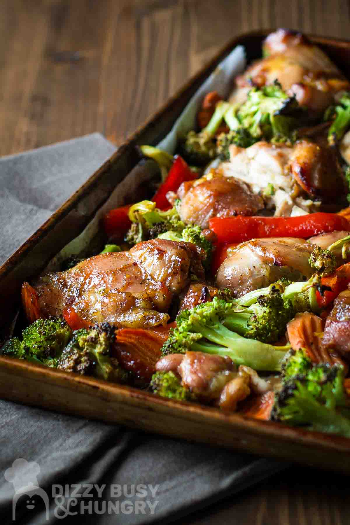 Honey Garlic Chicken Thighs With Veggies
