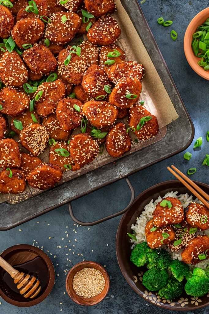 Honey Garlic Glazed Chicken Nuggets