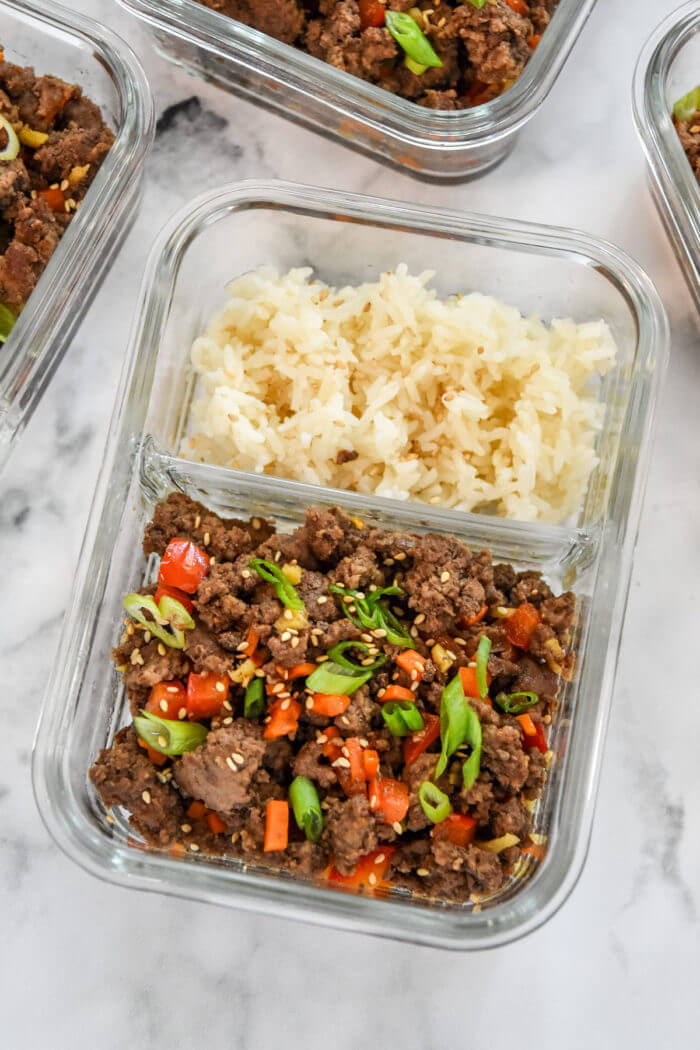 Meal Prep Ginger Ground Beef Bowls
