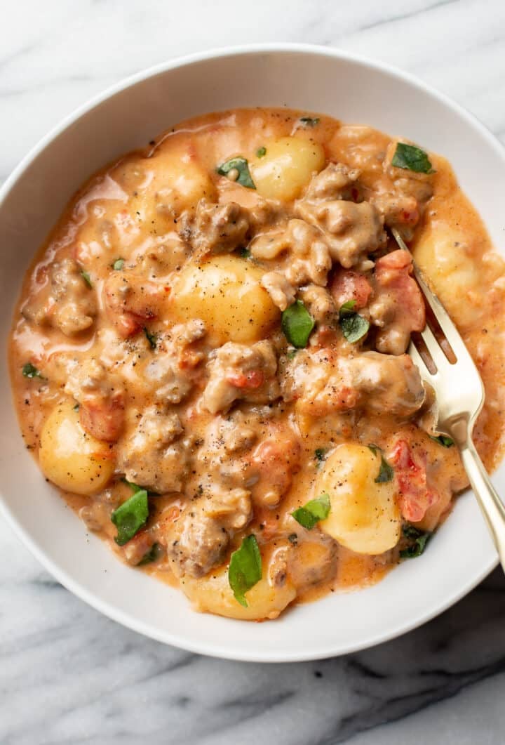 One Pan Creamy Gnocchi With Sausage