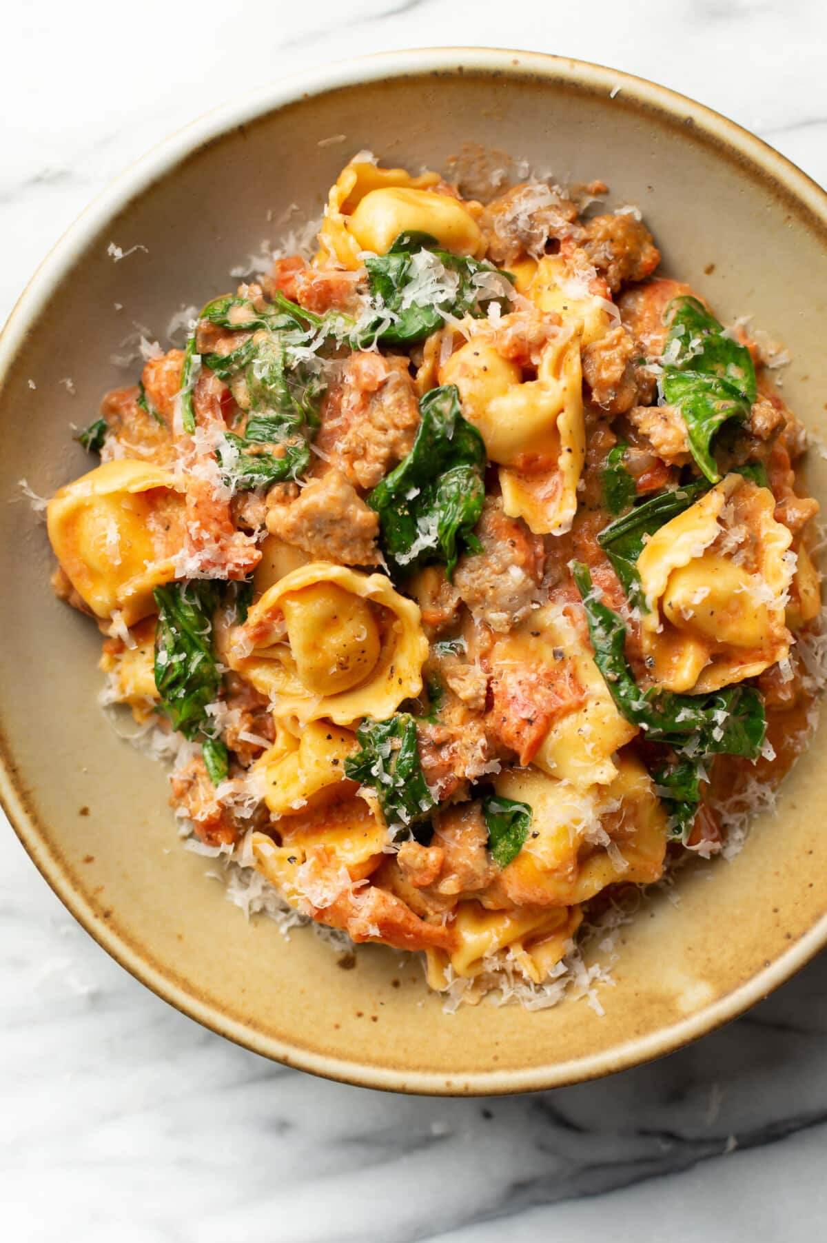 One Pan Tortellini With Sausage