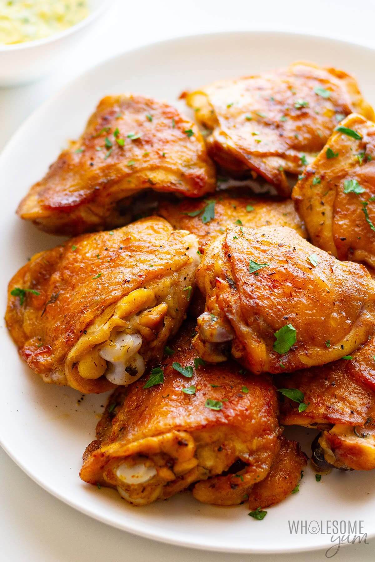 Oven Garlic Herb Baked Chicken Thighs