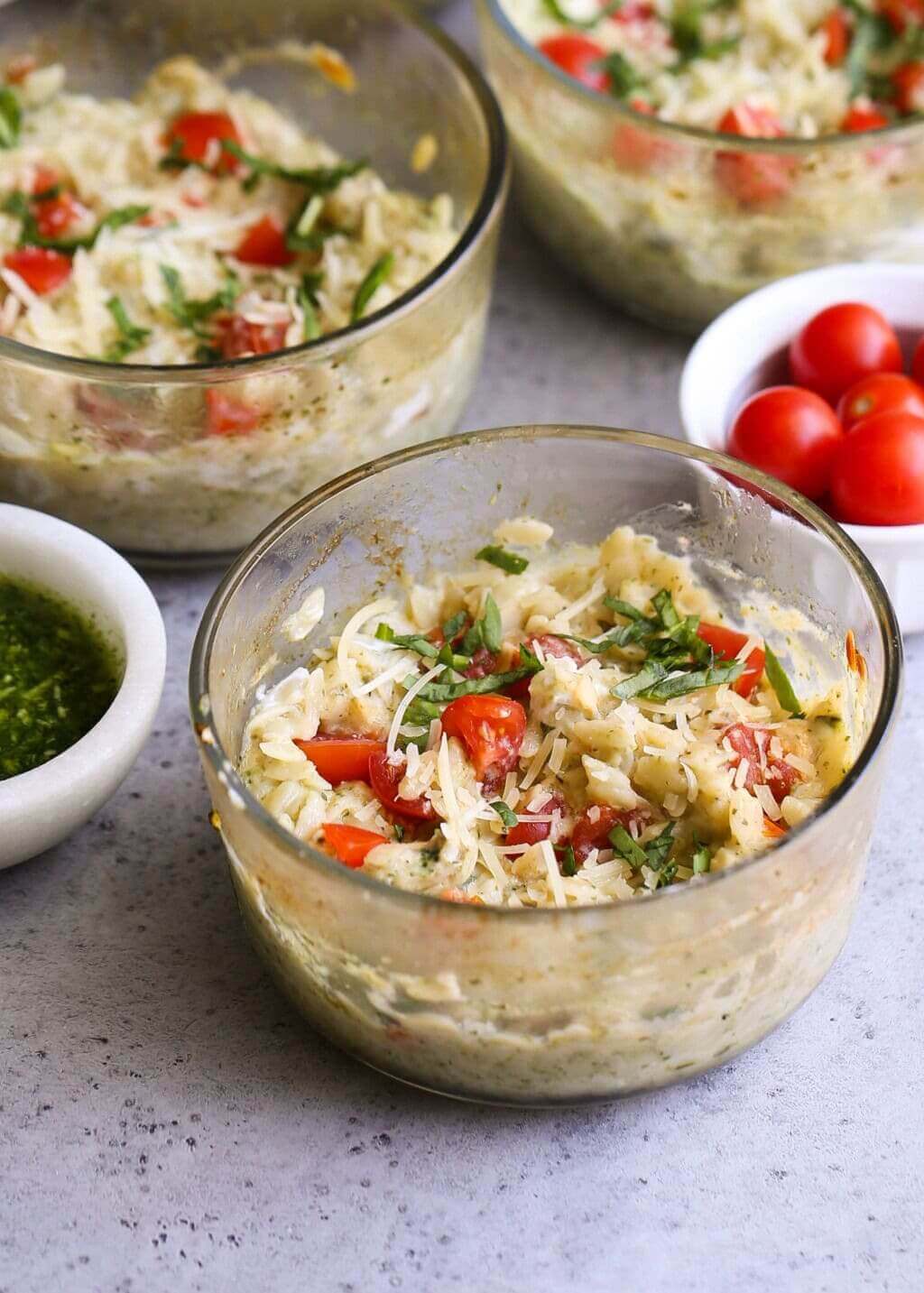 Pesto Chicken With Orzo Meal Prep Bowl