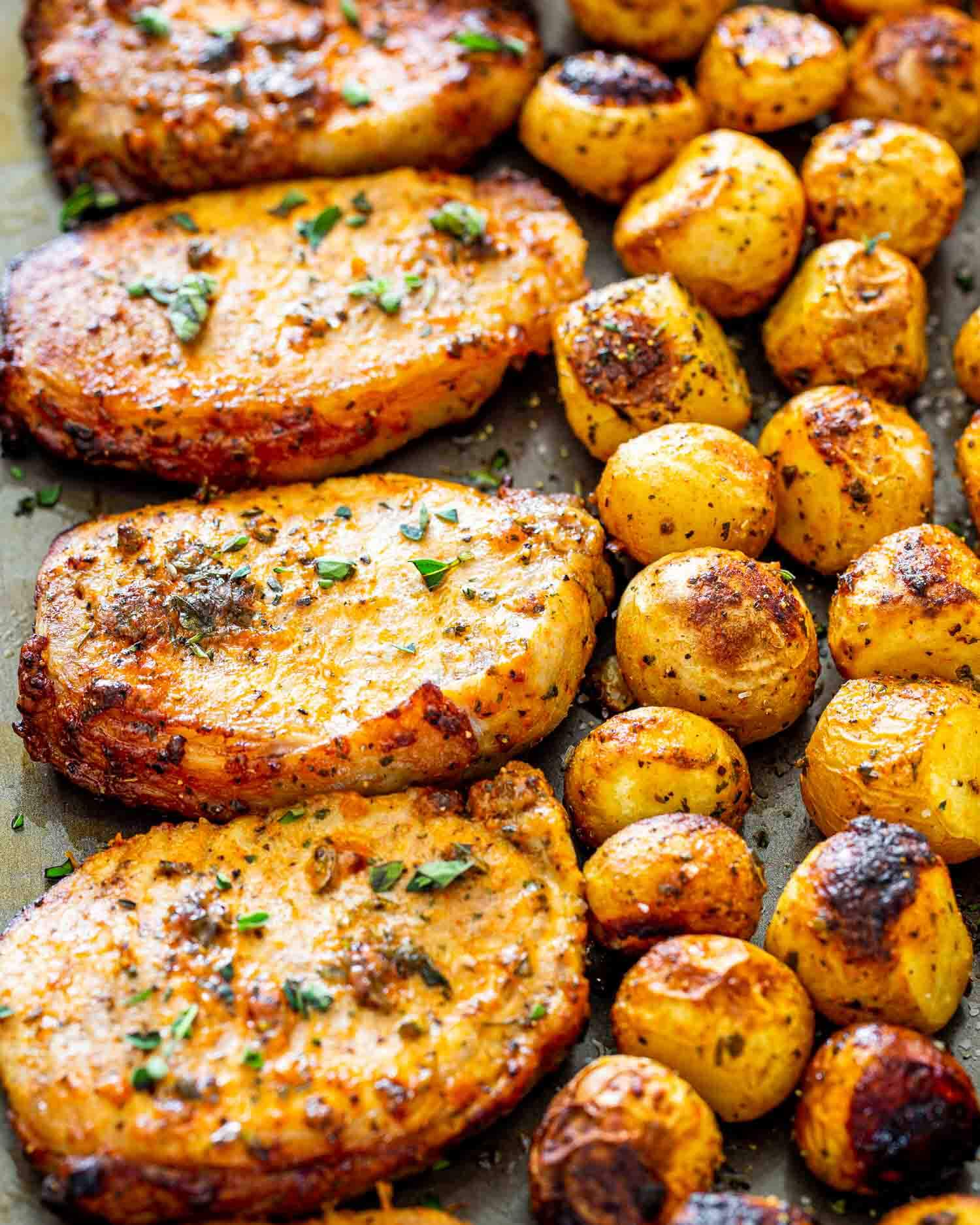 Ranch Pork Chops and Potatoes Sheet Pan Dinner