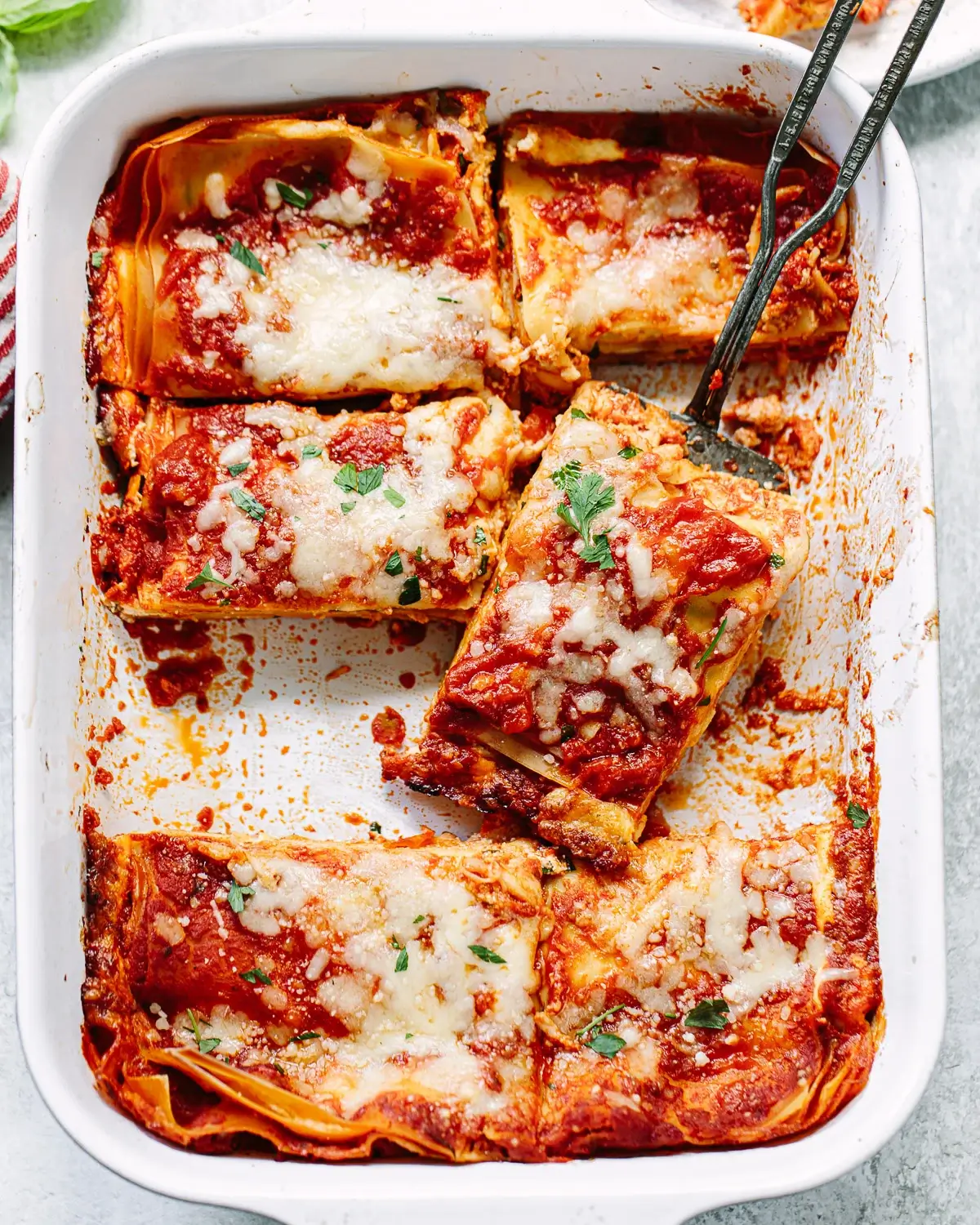 Ricotta Cheese Lasagna With Marinara Sauce