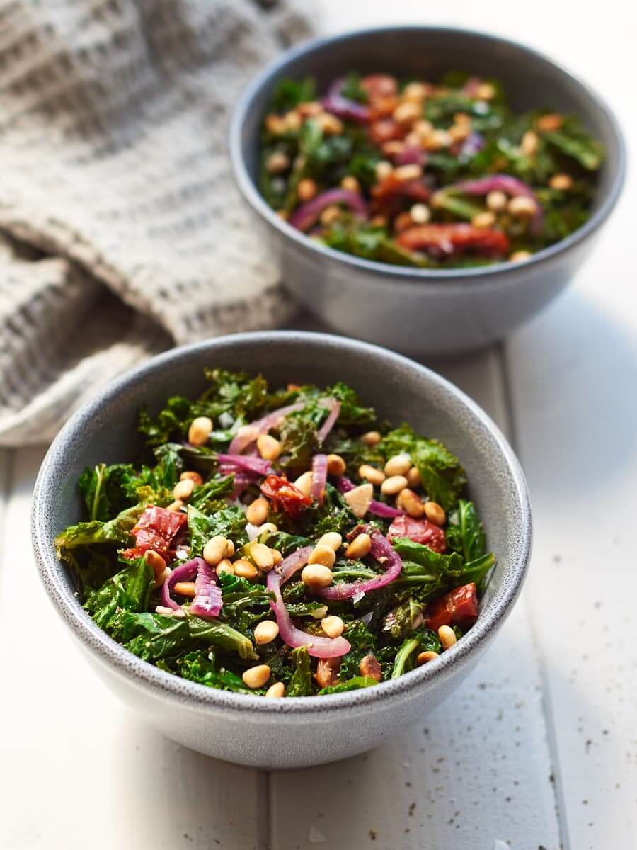 Sauteed Kale With Garlic And Toasted Pine Nuts
