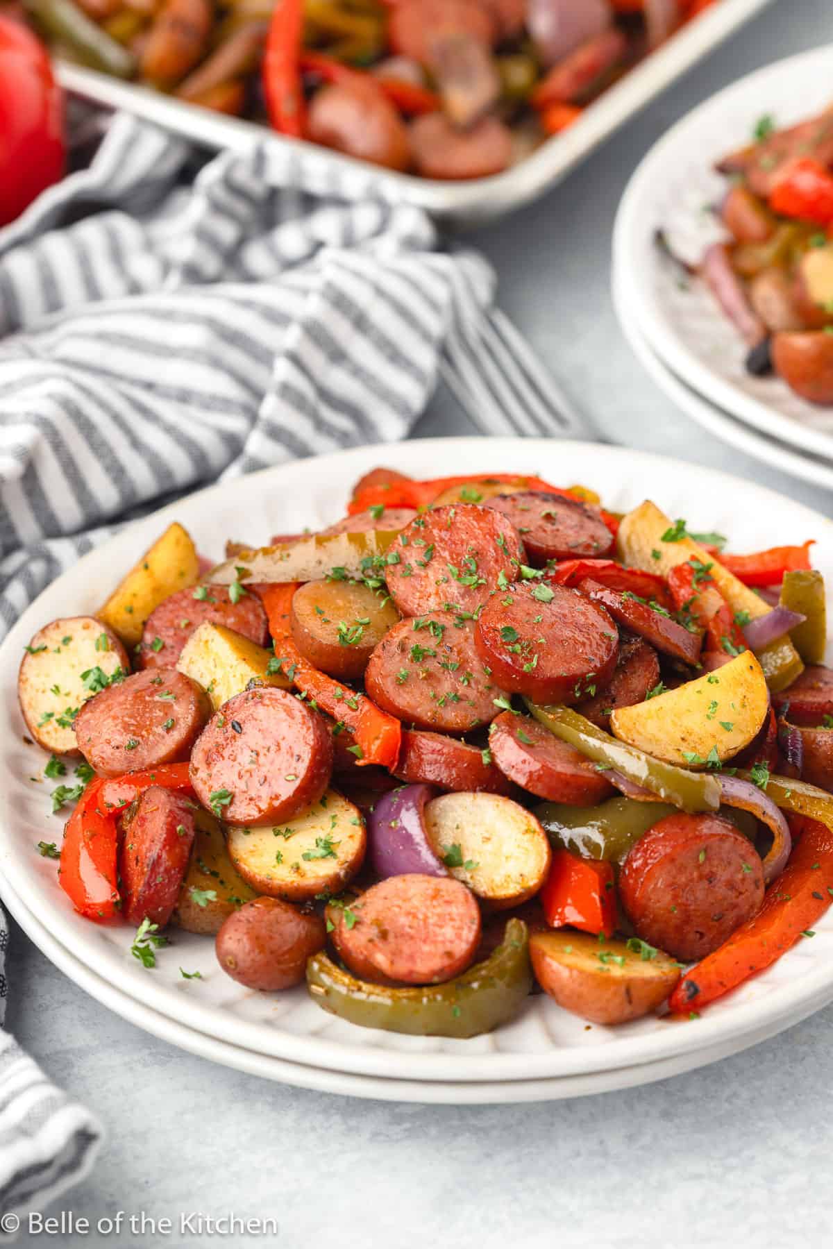 Sheet Pan Sausage, Peppers, And Potatoes
