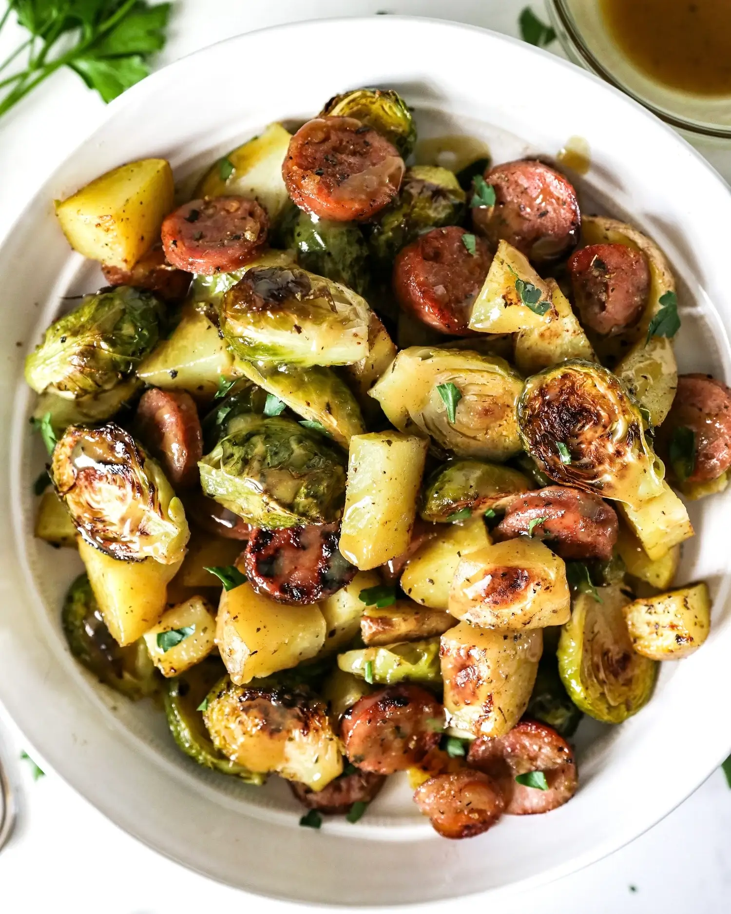 Sheet Pan Sausage, Potatoes, and Brussels Sprouts