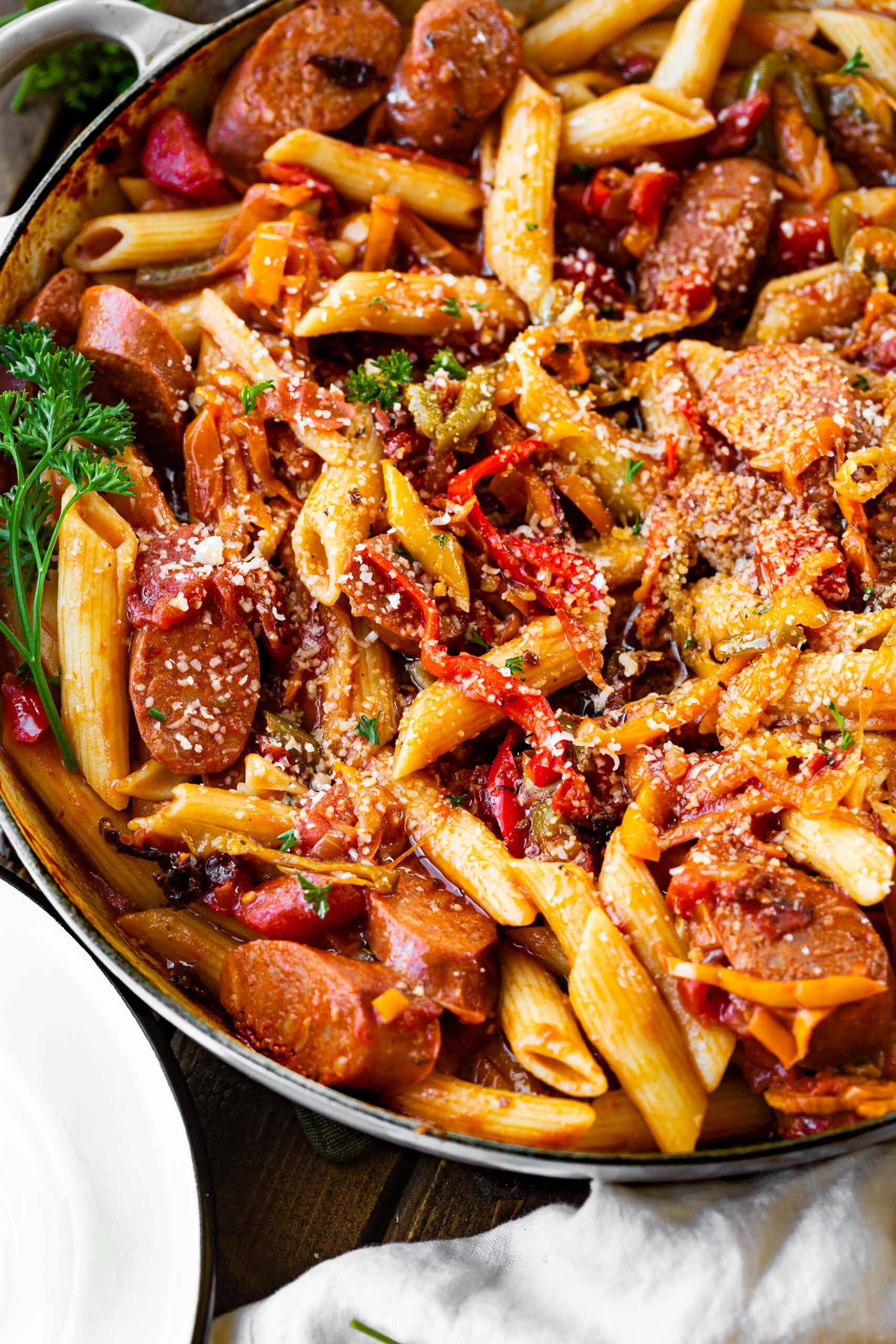 Skillet Italian Sausage and Peppers Penne