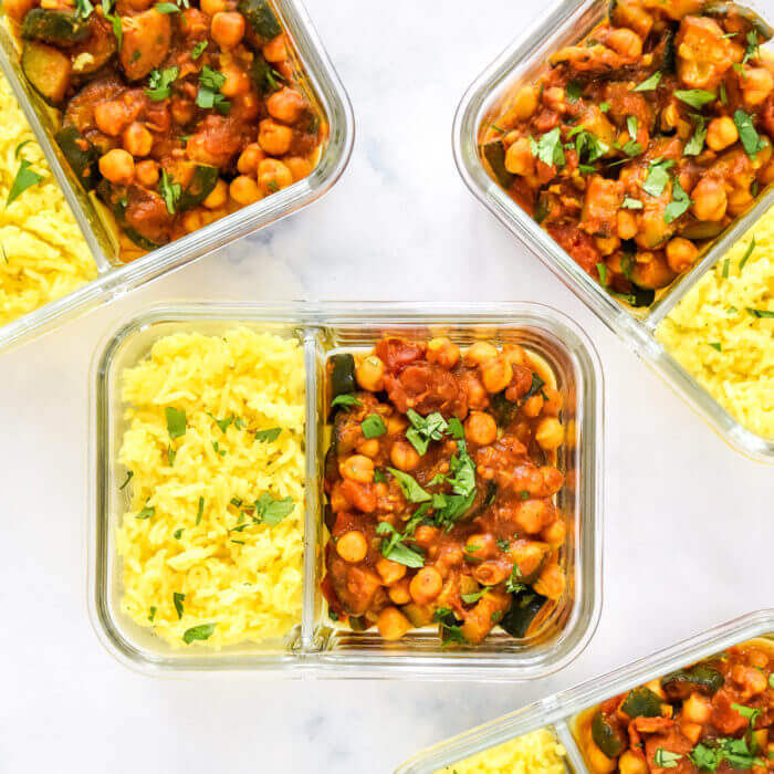 Zucchini Chickpea Curry Meal Prep