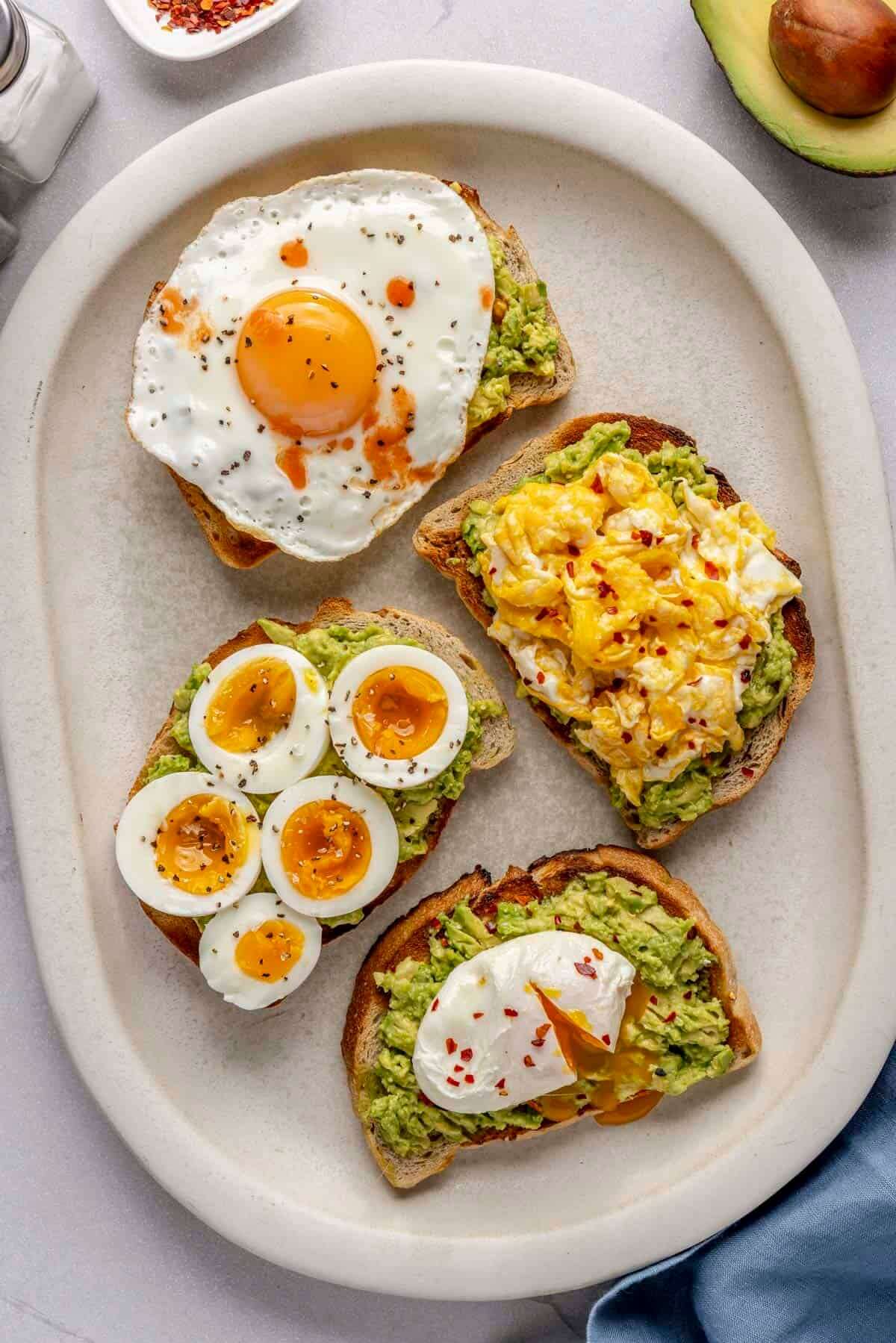 Avocado Toast With Egg (3 Ways)