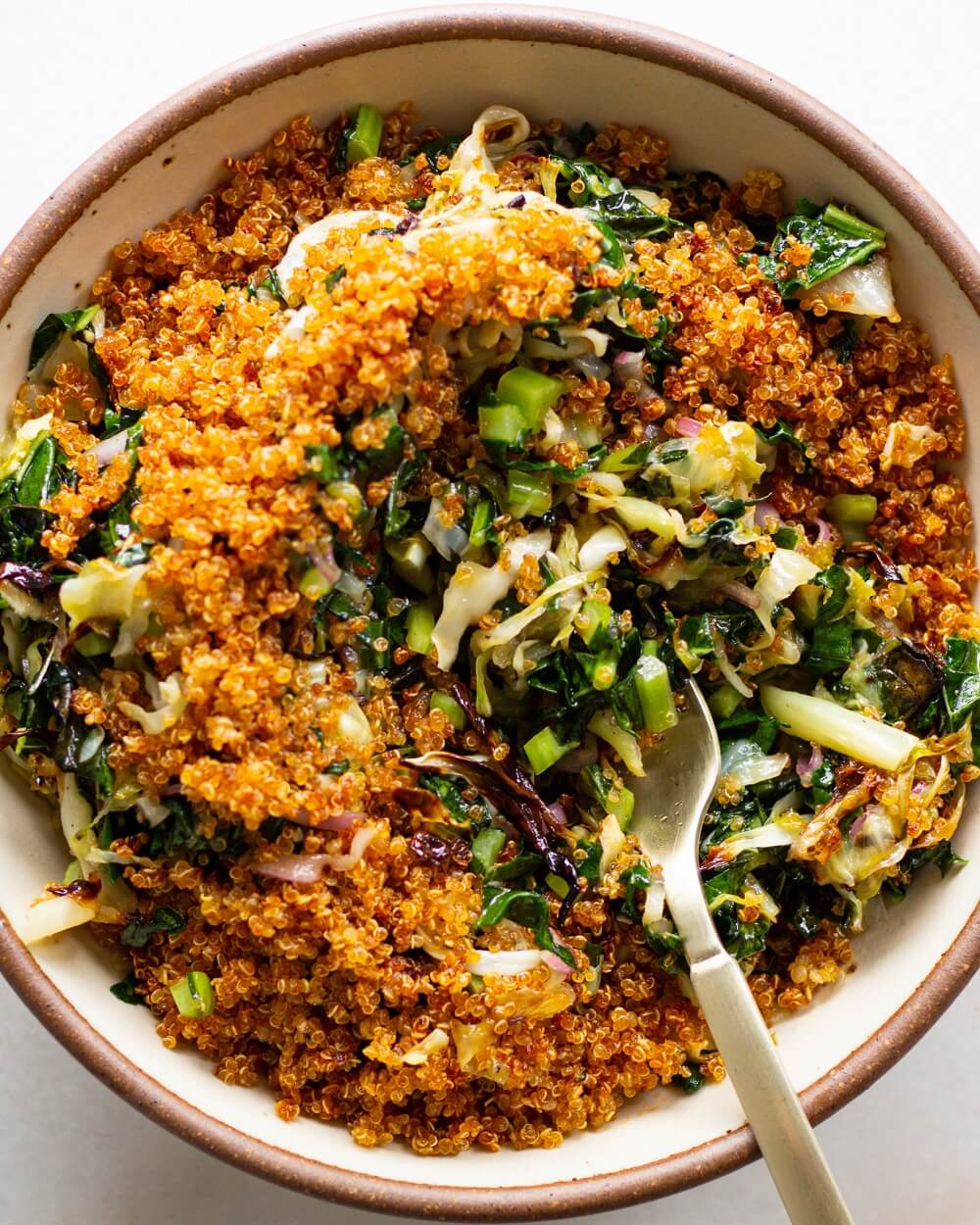 Baked Kale Salad With Crispy Quinoa