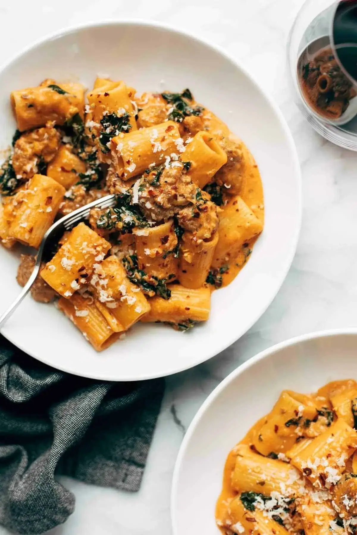 Date Night Rigatoni With Sausage and Kale