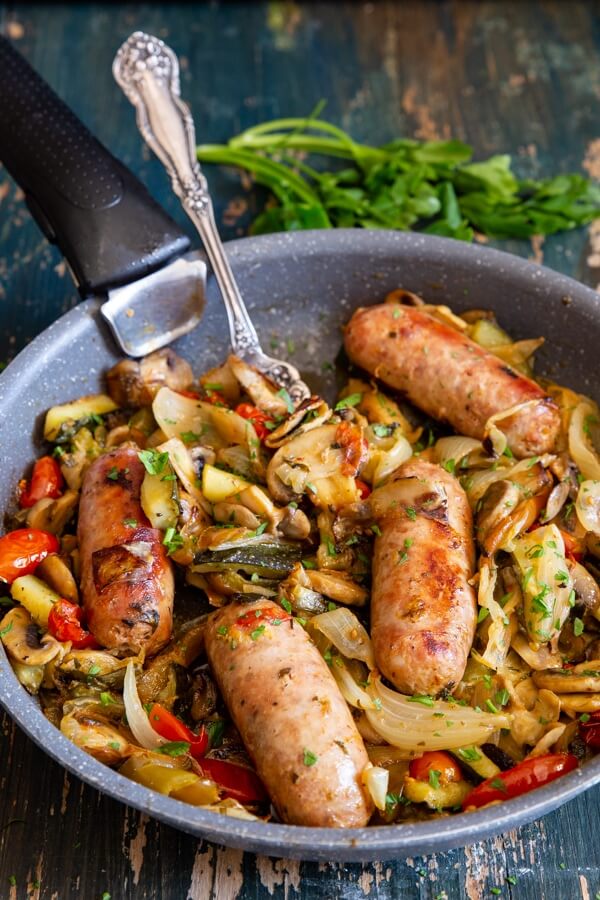 One Pan Veggies and Italian Sausage Recipe