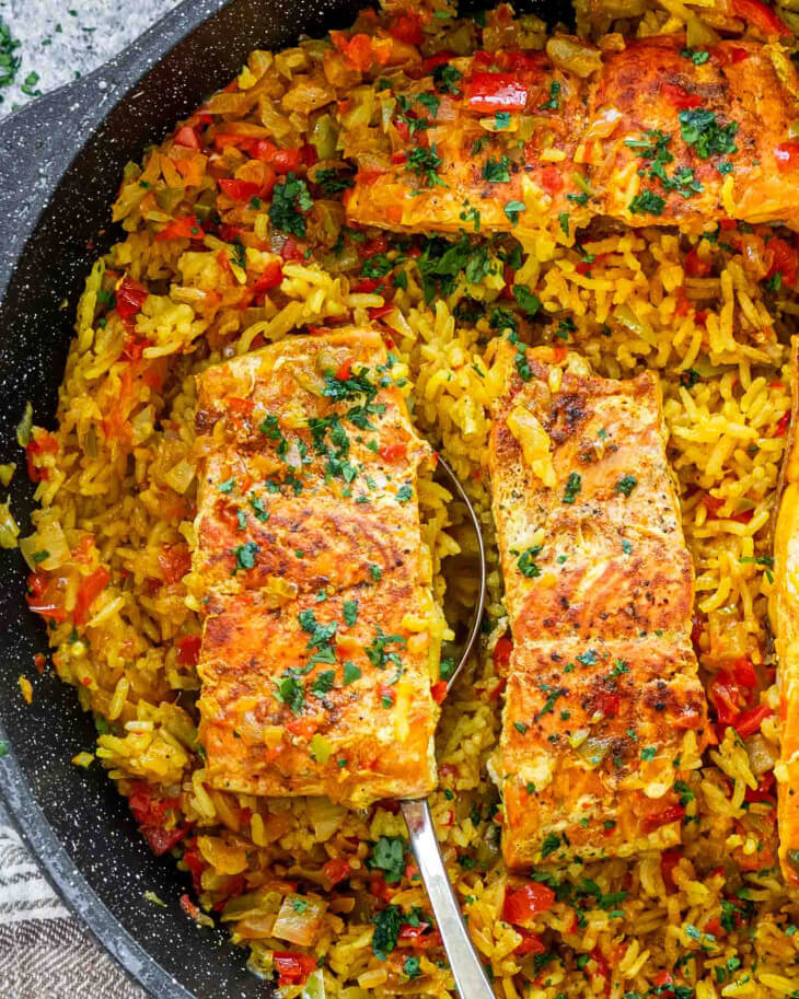 One Pot Salmon and Rice
