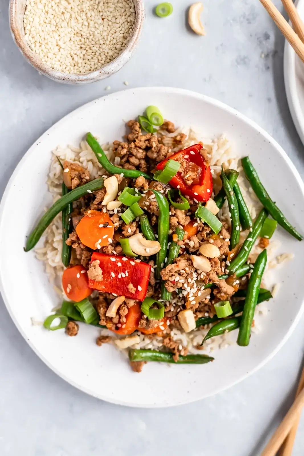 30-Minute Sesame Chicken Green Bean Stir Fry