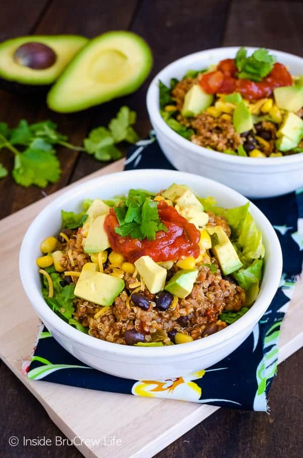 Beef Taco Quinoa Salad Bowls