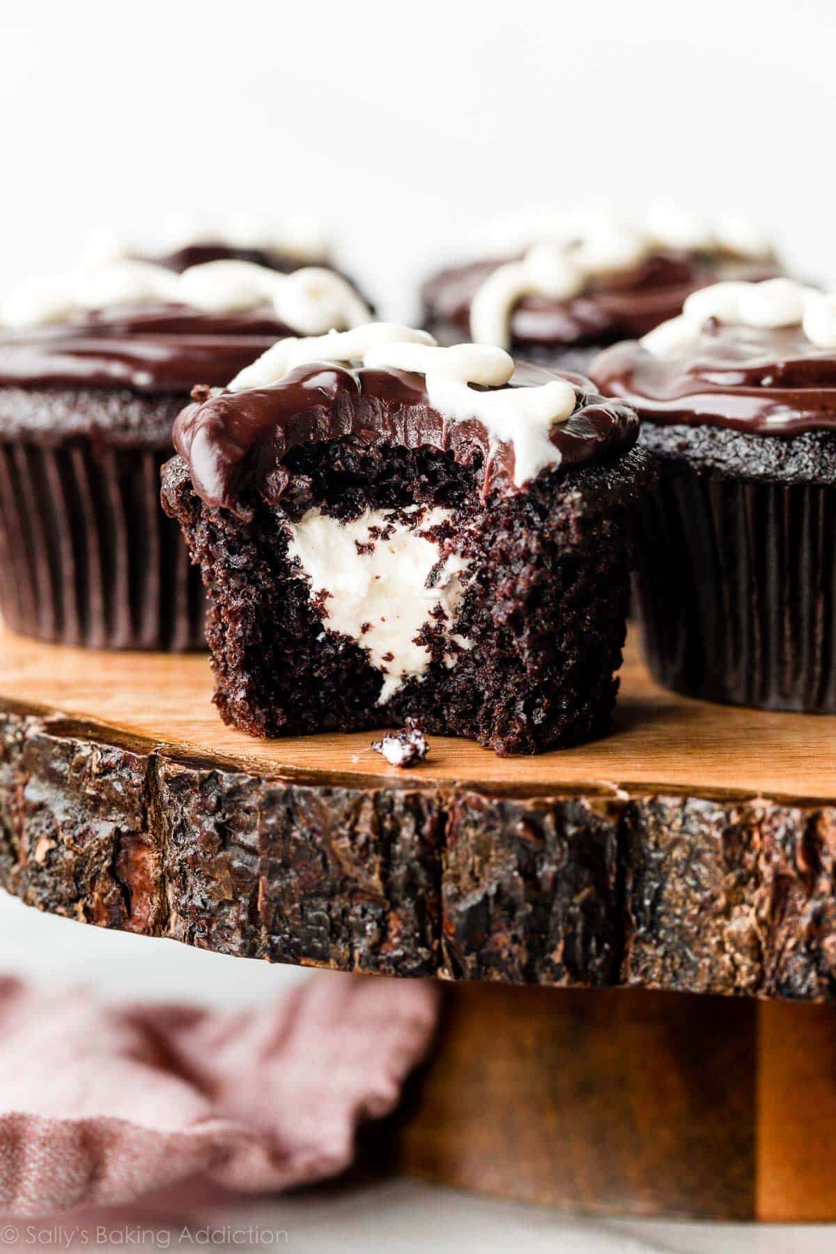 Cream-Filled Chocolate Cupcakes