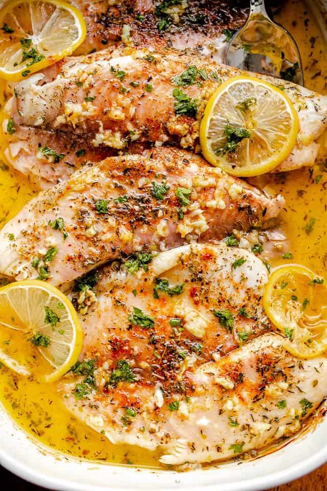 Garlic Butter Oven Baked Tilapia