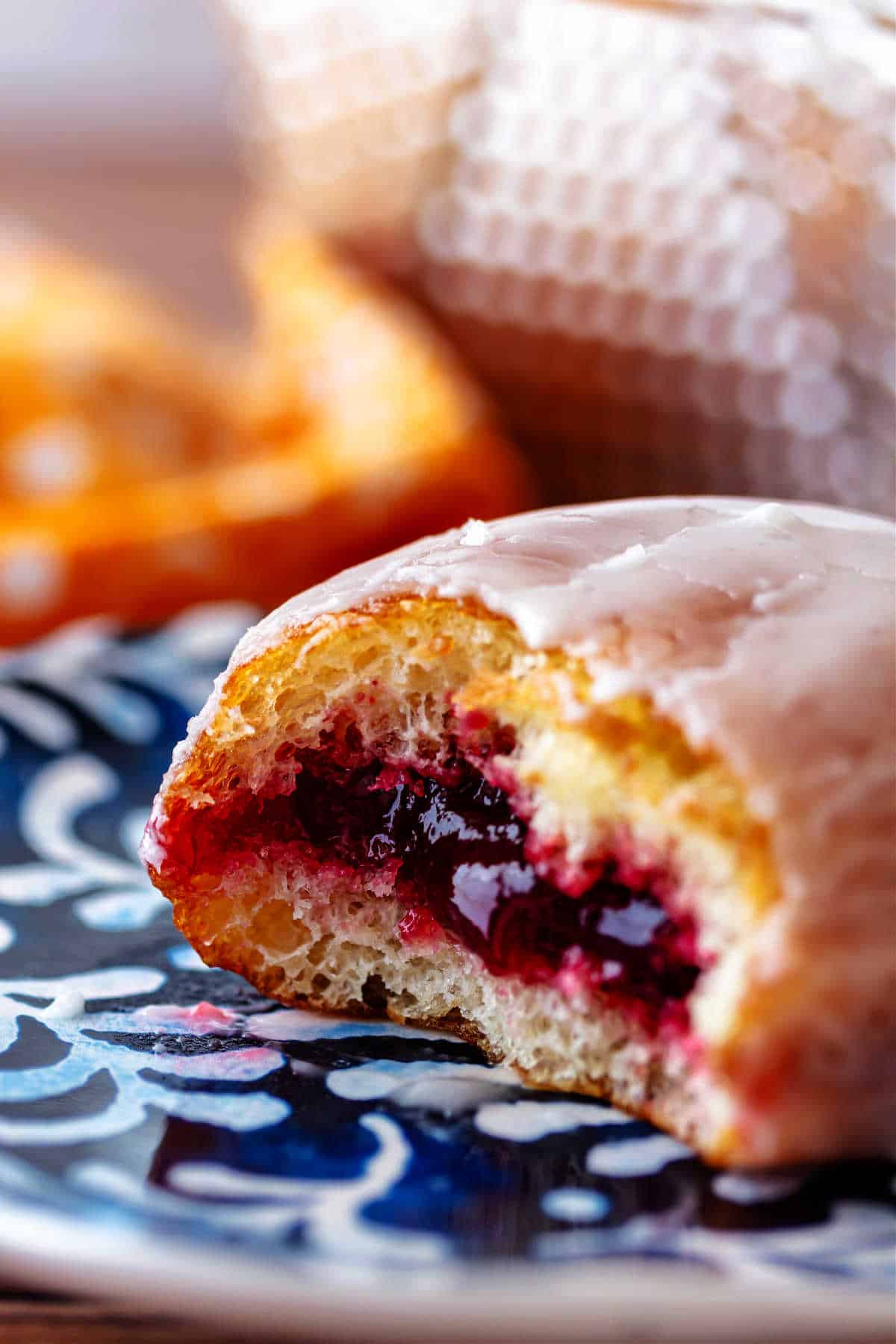 Glazed Raspberry Jelly Donuts