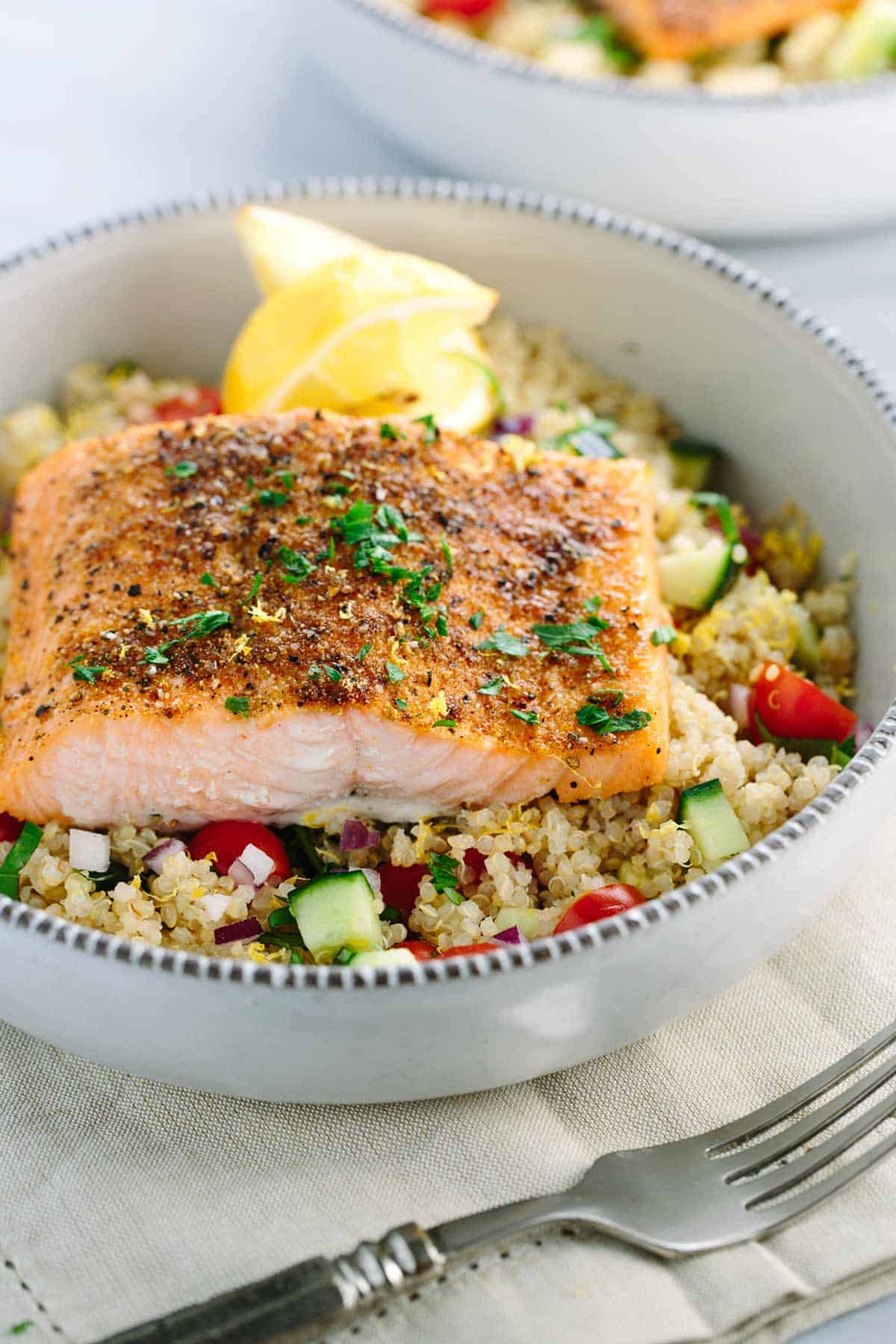 Mediterranean Salmon and Vegetable Quinoa