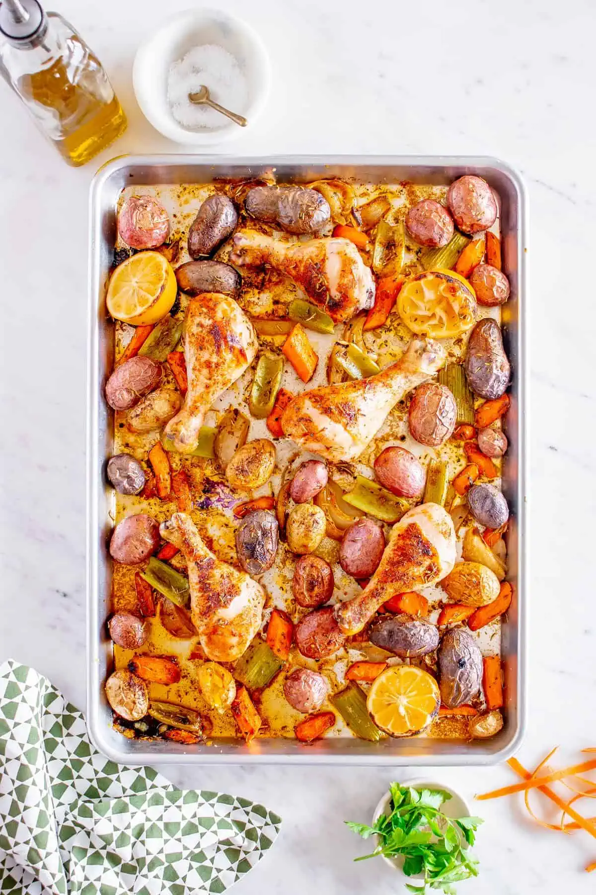 Sheet Pan Chicken Drumsticks And Vegetables