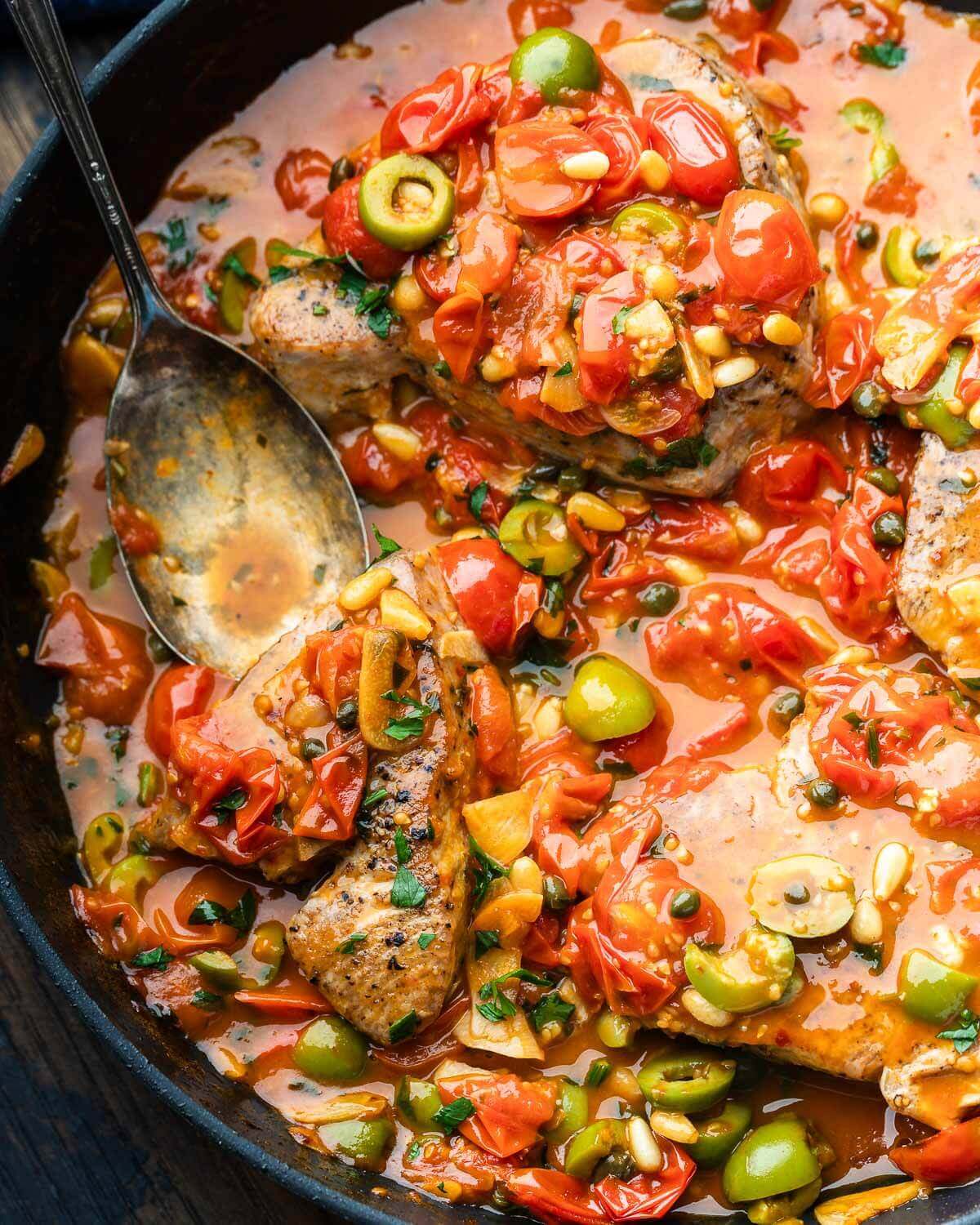 Sicilian-Style Tuna With Olives And Capers