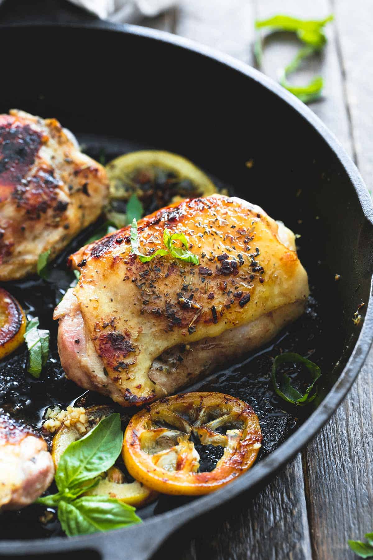 Skillet Buttery Lemon Herb Chicken Thighs
