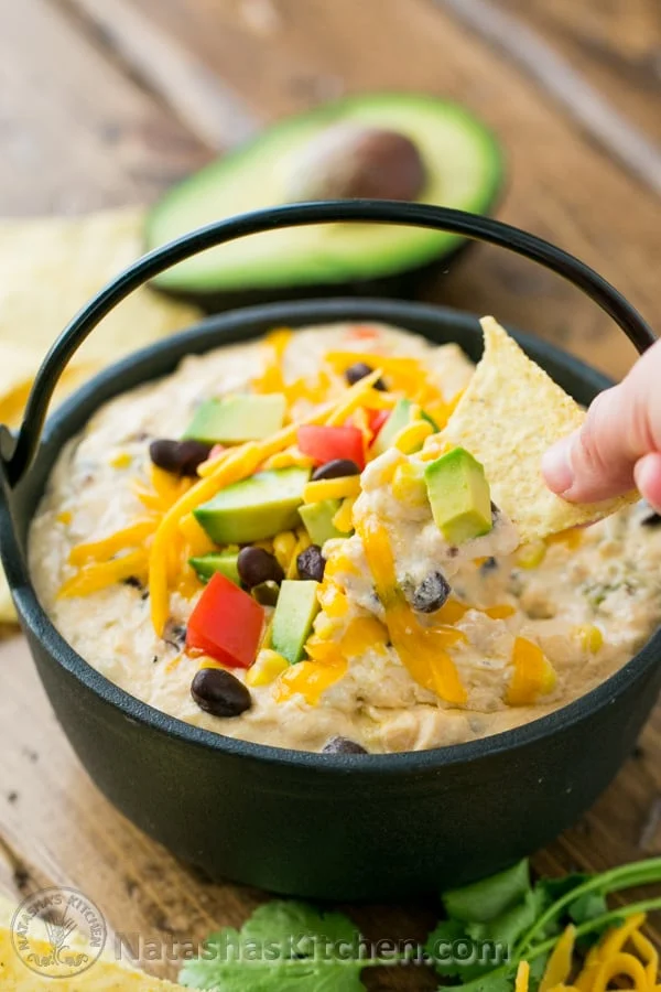 Southwest Hot Chicken Dip (Extra Cheesy)