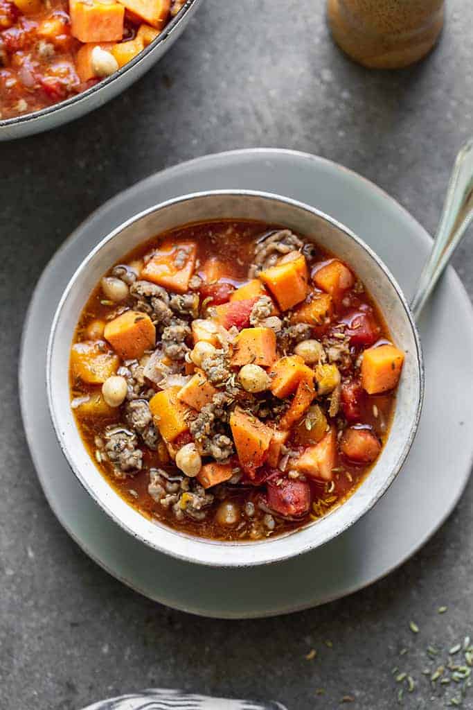 Autumn Butternut Squash and Sweet Potato Soup