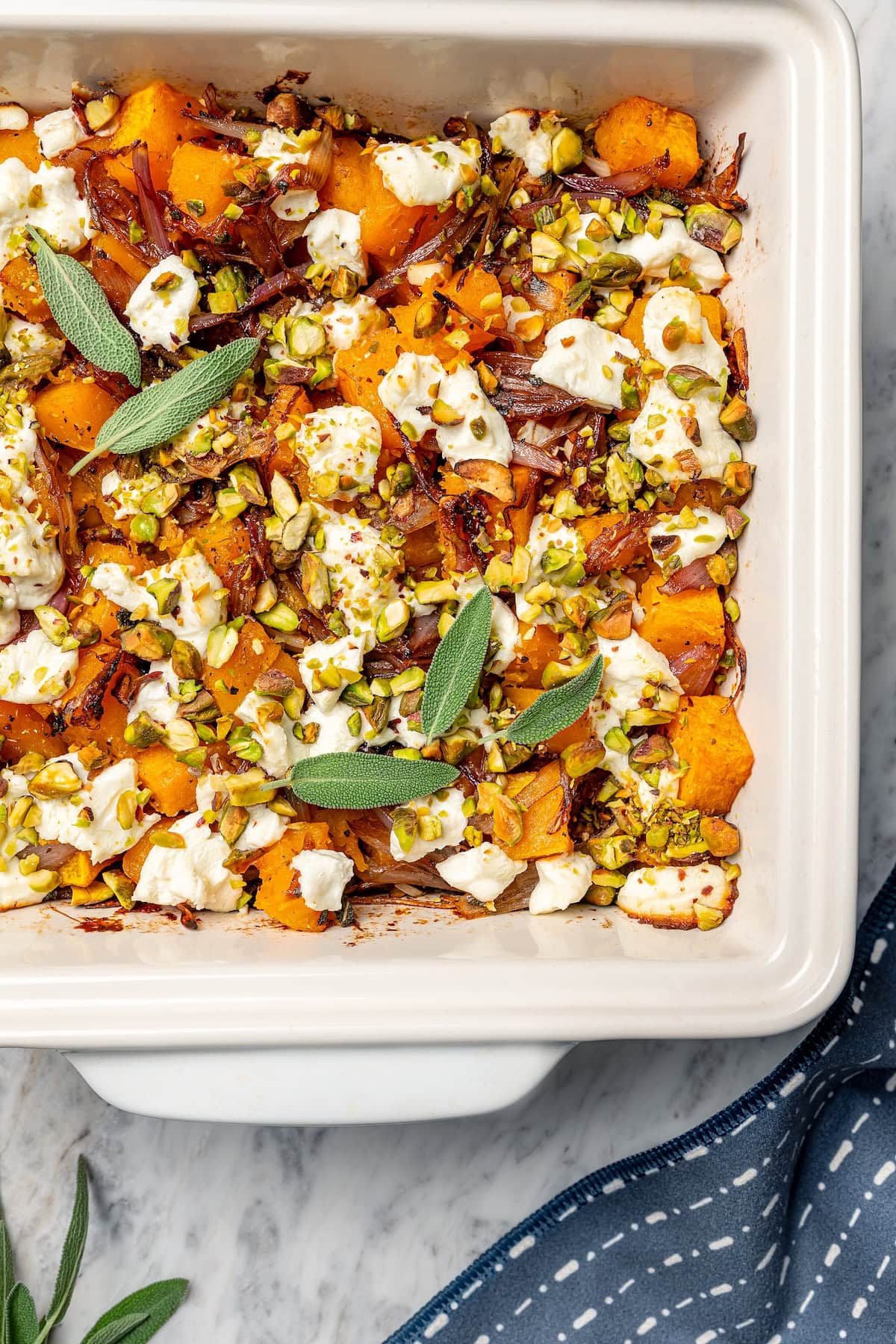 Butternut Squash Bake With Goat Cheese and Pistachios