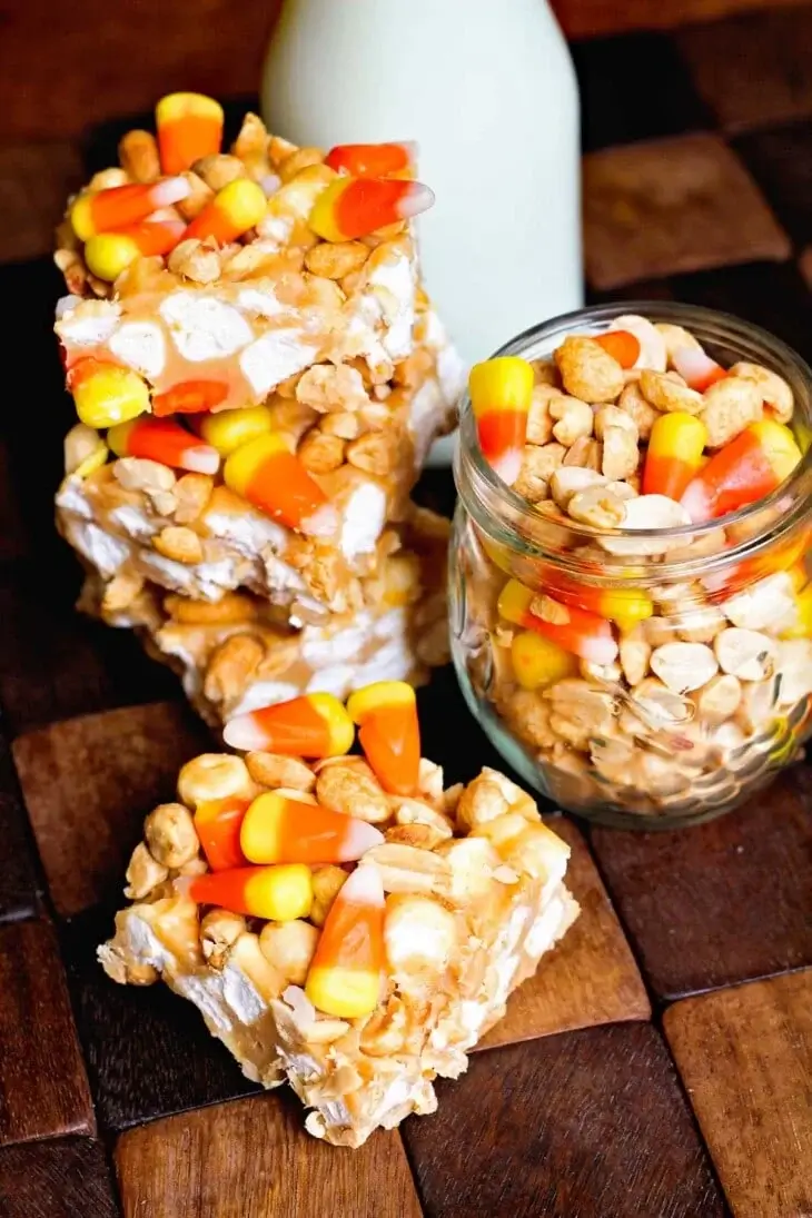 Candy Corn Peanut Bars