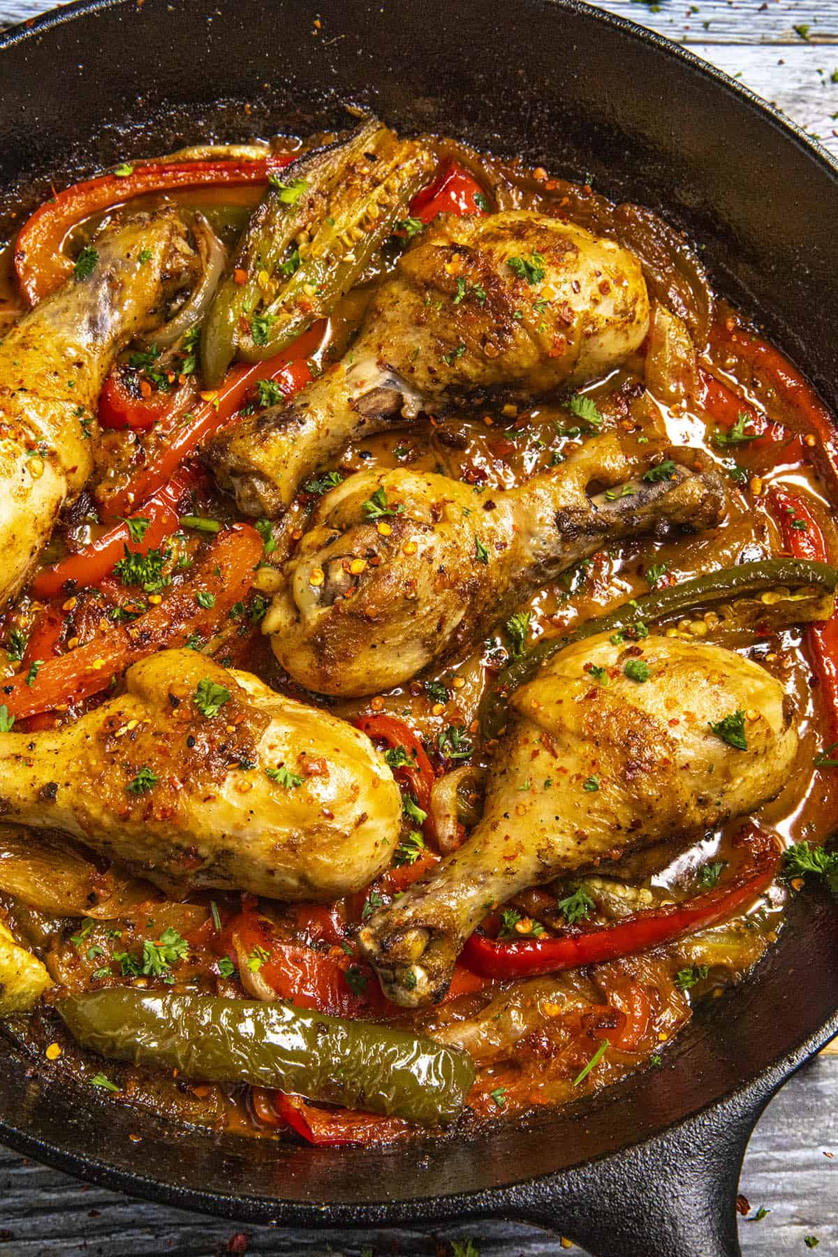 Chicken Drumsticks With Peppers and Paprika