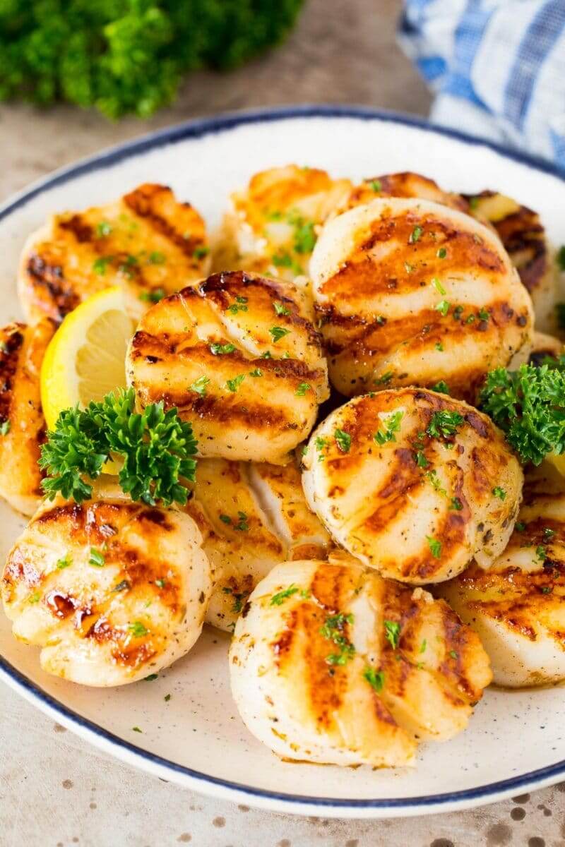 Grilled Scallops With Lemon and Herbs