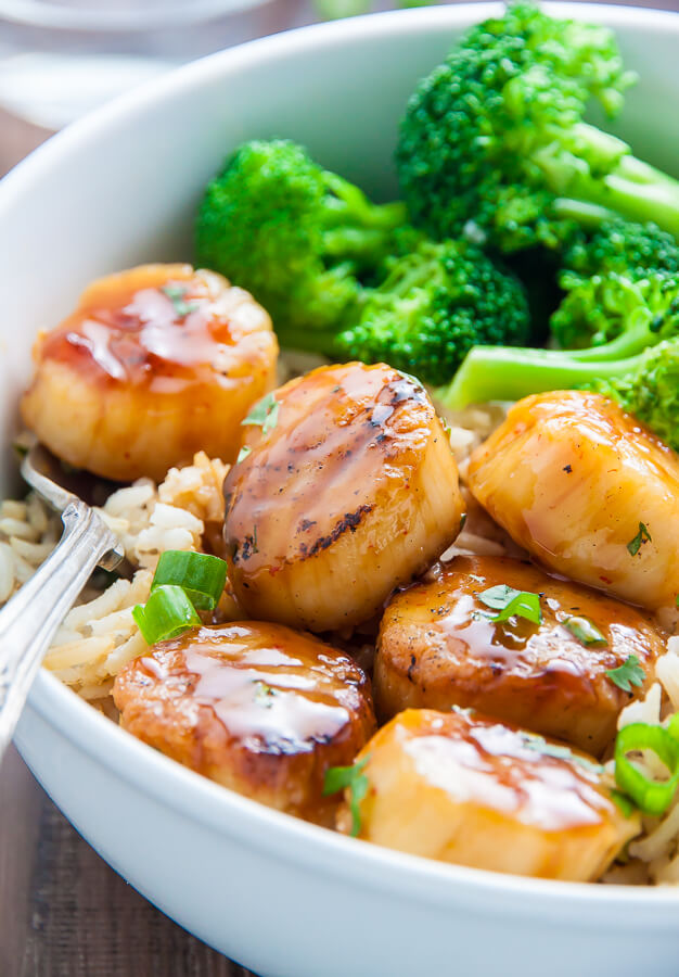 Honey-Glazed Scallops