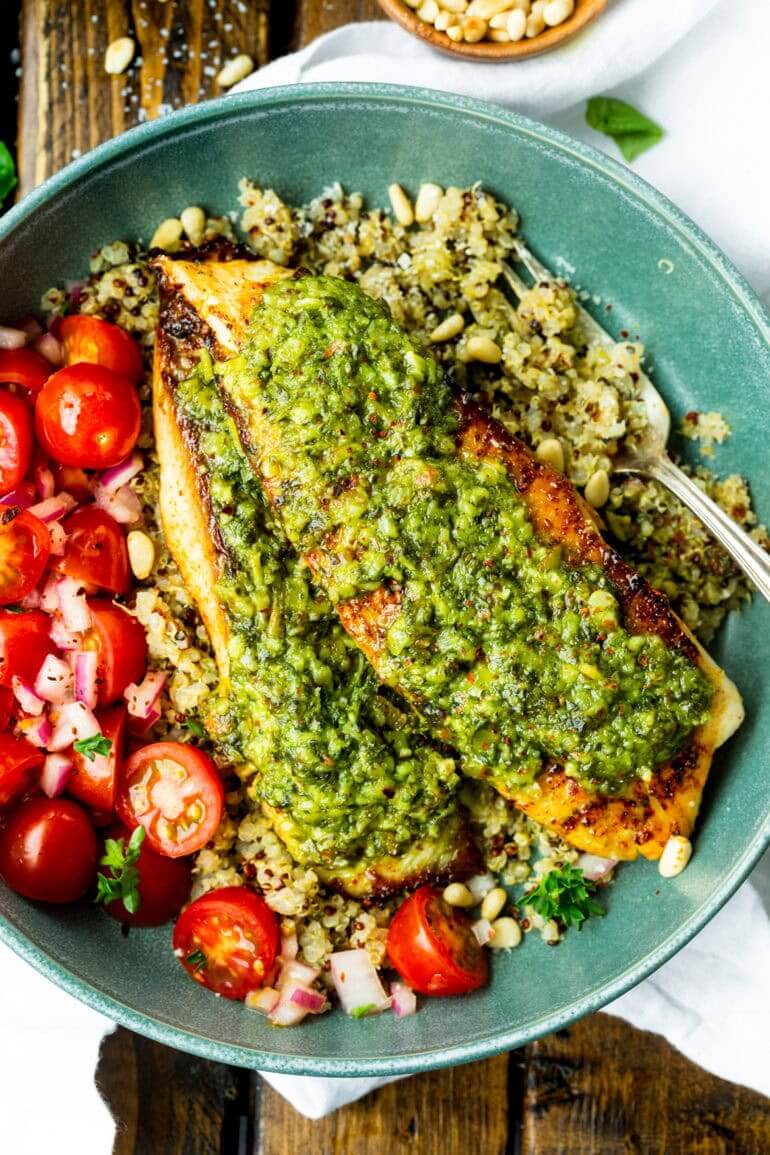 Low Calorie Dinner - Lean Pesto Tilapia (Video)