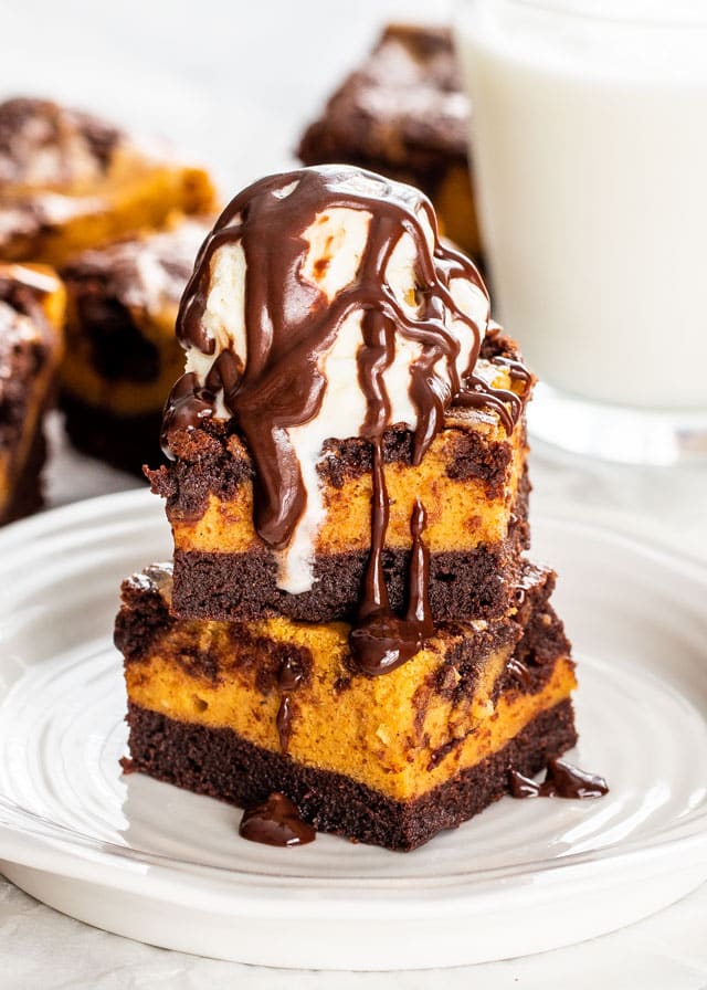 Pumpkin Cheesecake Brownies