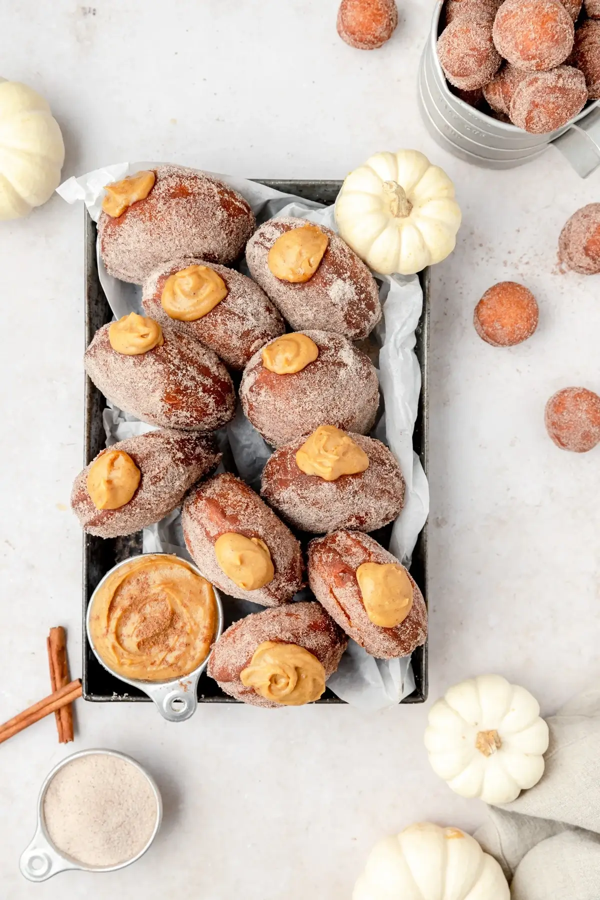 Pumpkin Spice Cream Filled Donuts