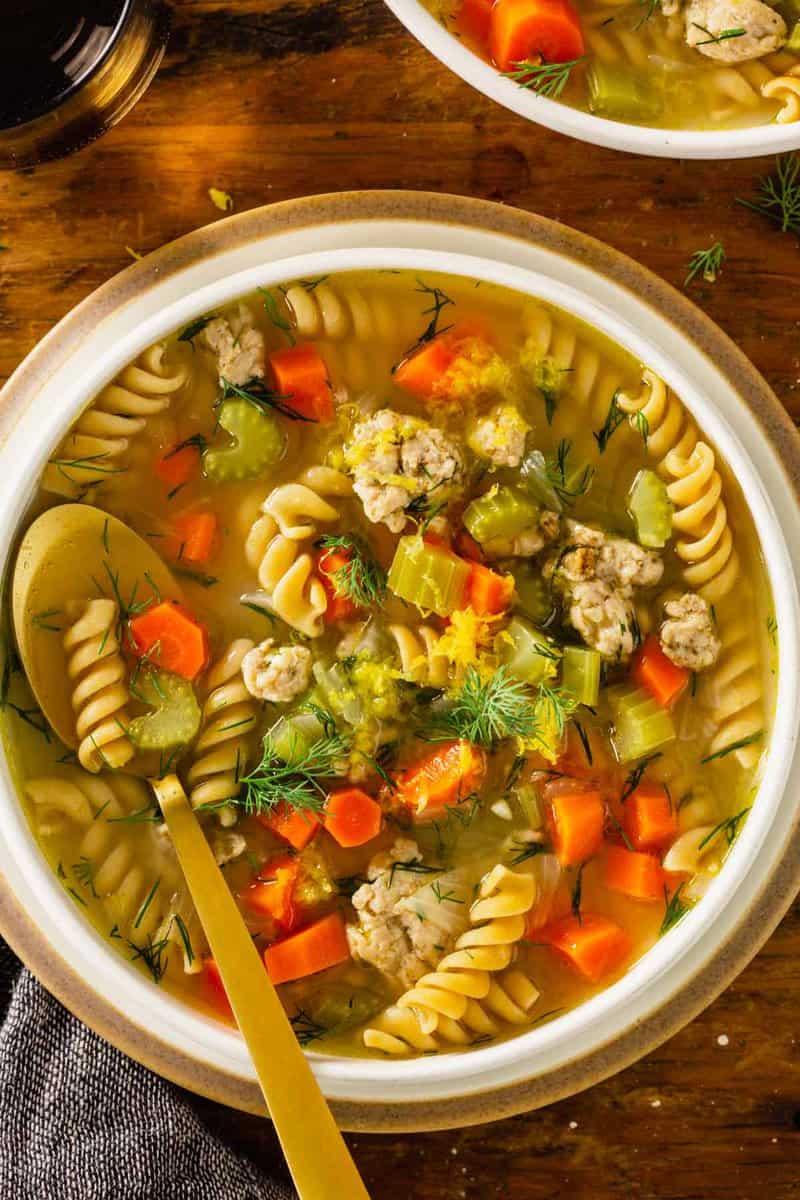 Quick 'n Easy 30-Minute Ground Chicken Noodle Soup