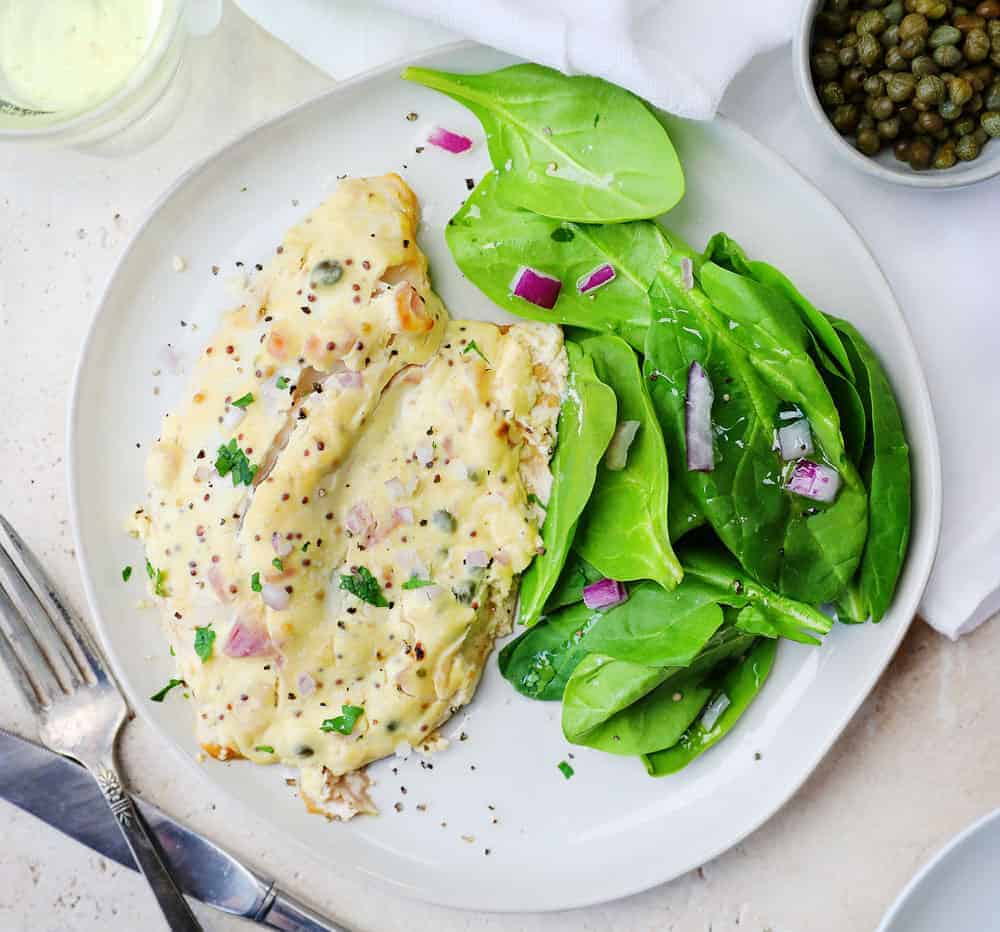 Roasted Tilapia With Mustard Sauce