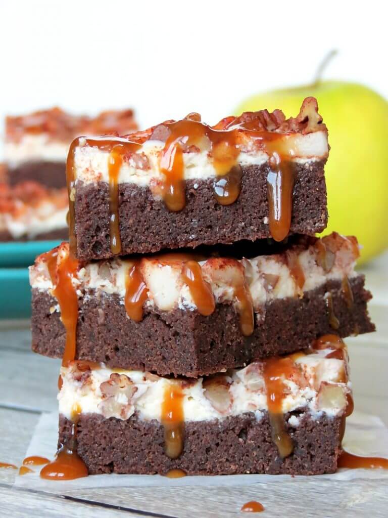 Salted Caramel Apple Cheesecake Brownies