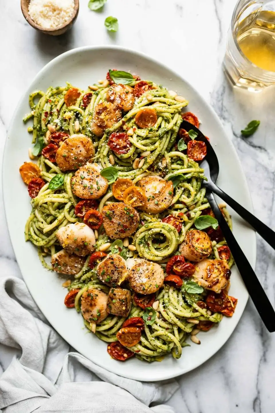 Seared Scallop Pesto Pasta