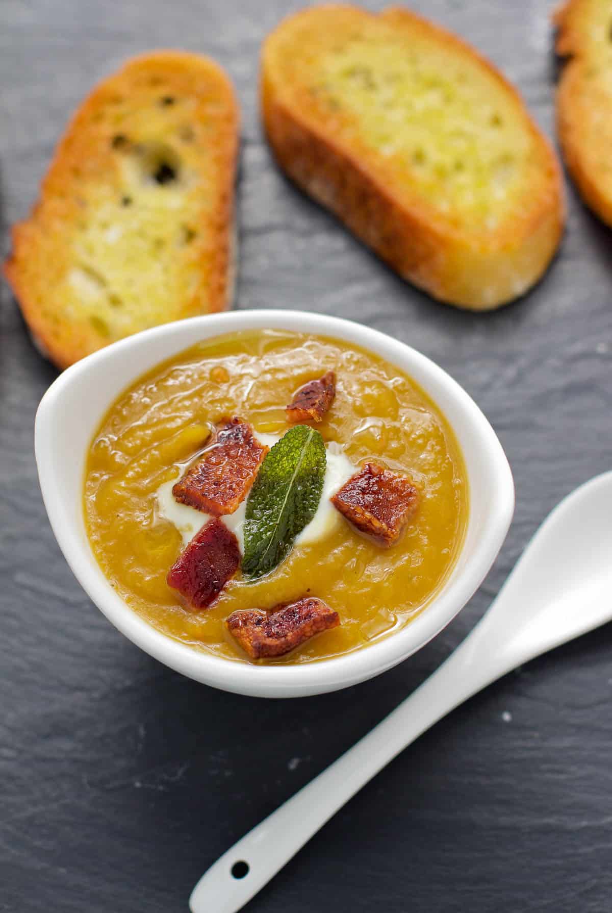 Smoked Butternut Squash Soup With Smoked Bacon