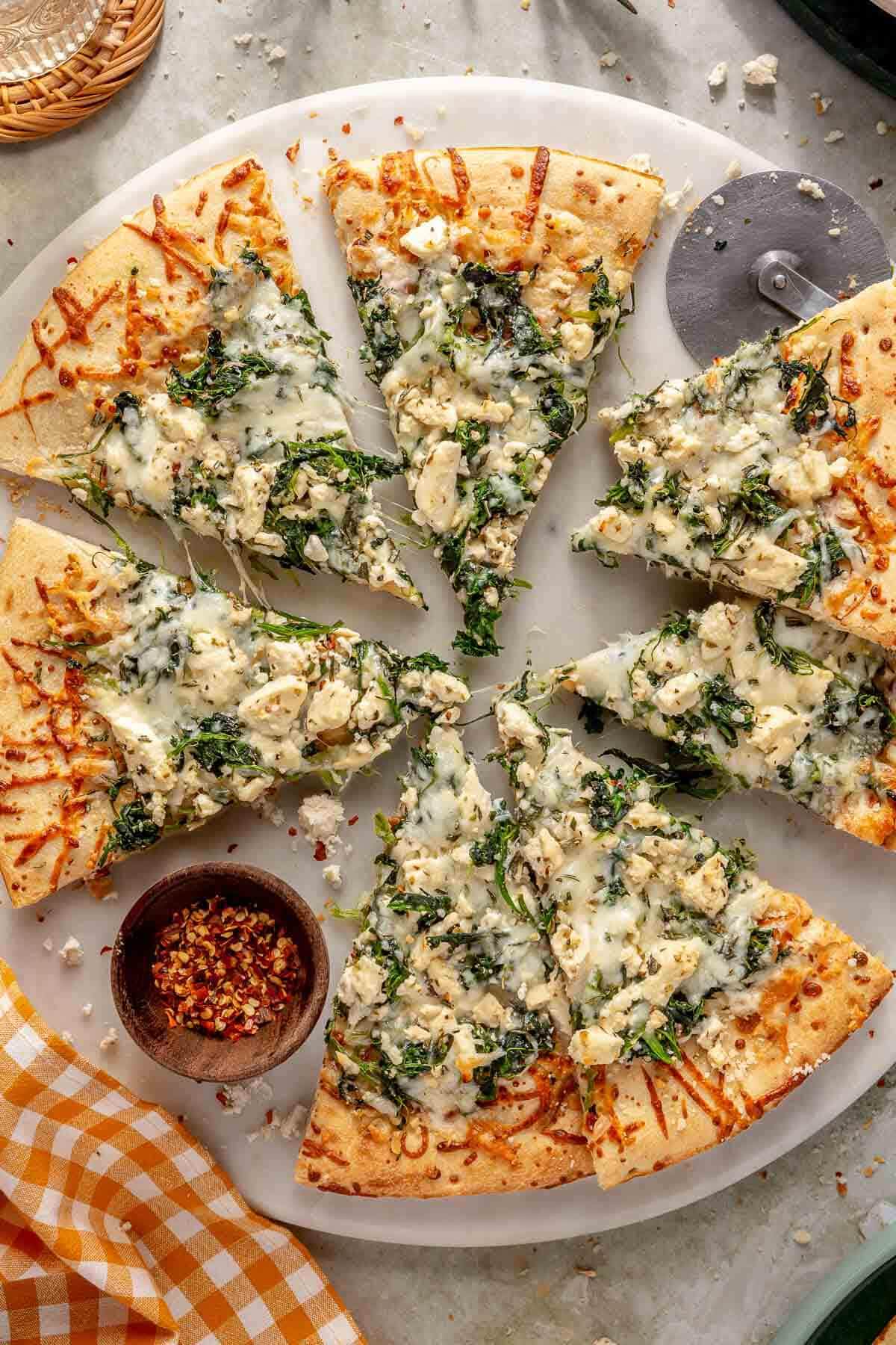 Spinach White Pizza