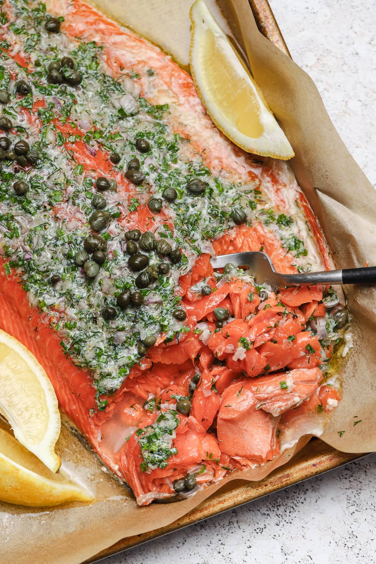 Tender, Slow Baked Salmon With Compound Butter