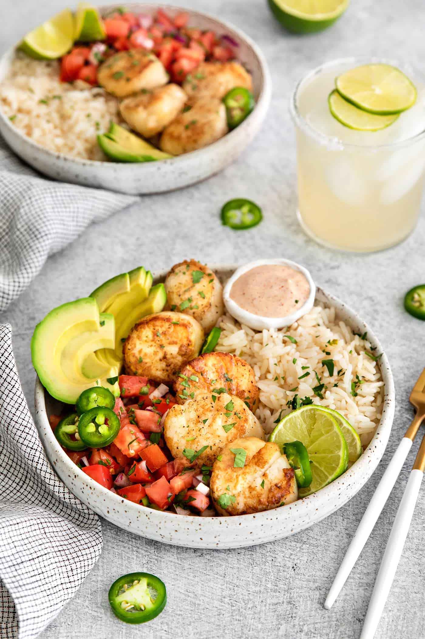 Tex-Mex Scallop Rice Bowls