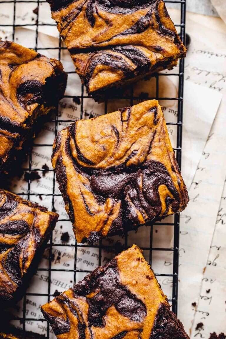 Vegan Chocolate Swirl Pumpkin Brownie (Ultra-Rich, Fudgy & Simple)