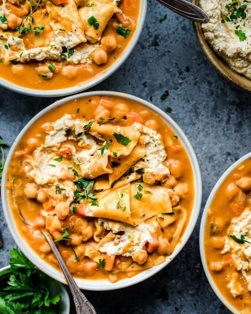 Vegan Instant Pot Pumpkin Lasagna Soup
